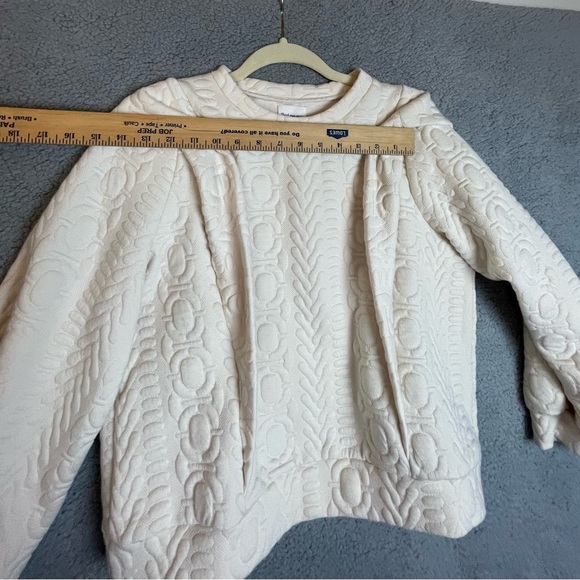 ANTHROPOLOGIE FIND ME NOW PUFF SLEEVE QUILTED SWEATSHIRT PULLOVER SWEATER SIZE S - Picture 8 of 11